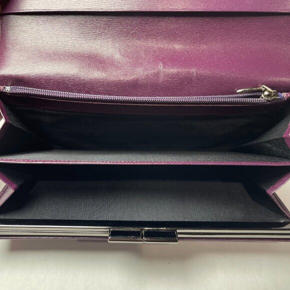 Givenchy Purple Jeweled 4G Logo Kiss Lock Long Wallet - Preowned - Picture 8 of 12